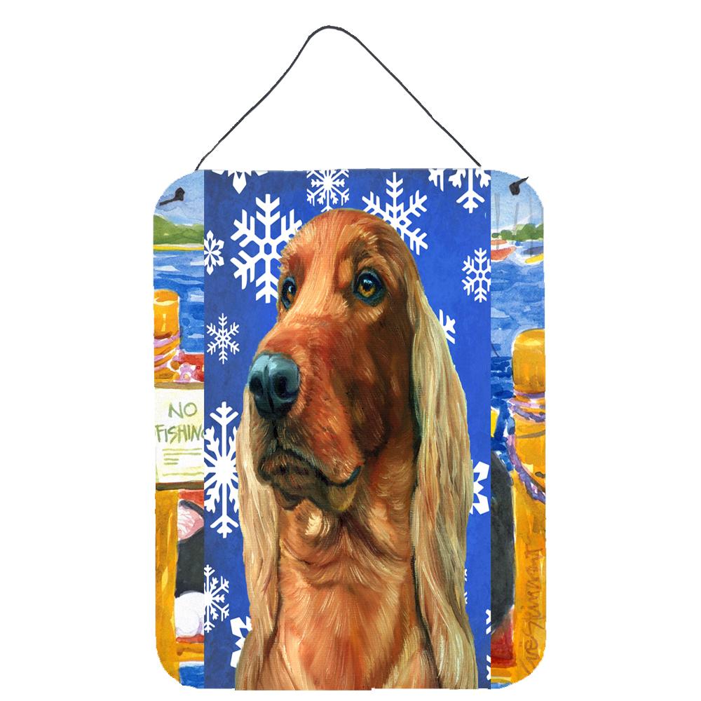 Irish Setter Winter Snowflakes Holiday Wall or Door Hanging Prints LH9583DS1216 by Caroline's Treasures