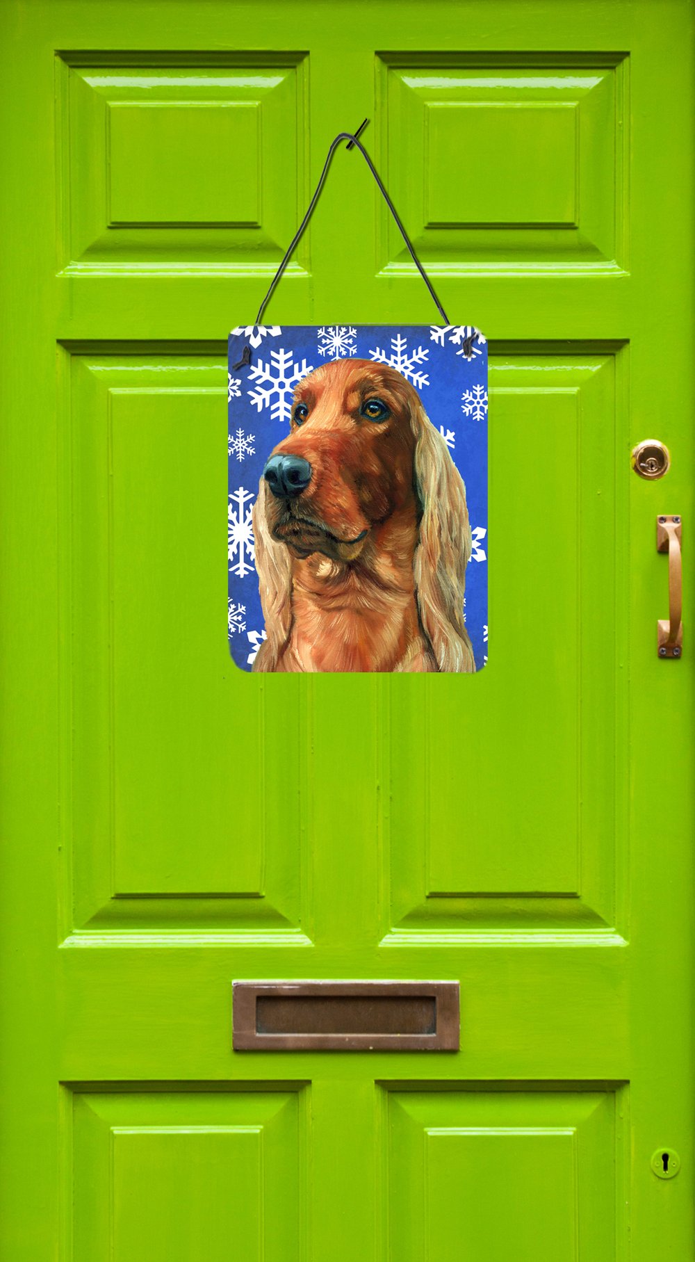 Irish Setter Winter Snowflakes Holiday Wall or Door Hanging Prints LH9583DS1216 by Caroline's Treasures