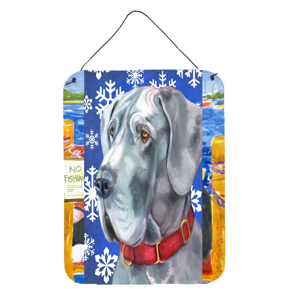 Great Dane Winter Snowflakes Holiday Wall or Door Hanging Prints LH9584DS1216 by Caroline's Treasures