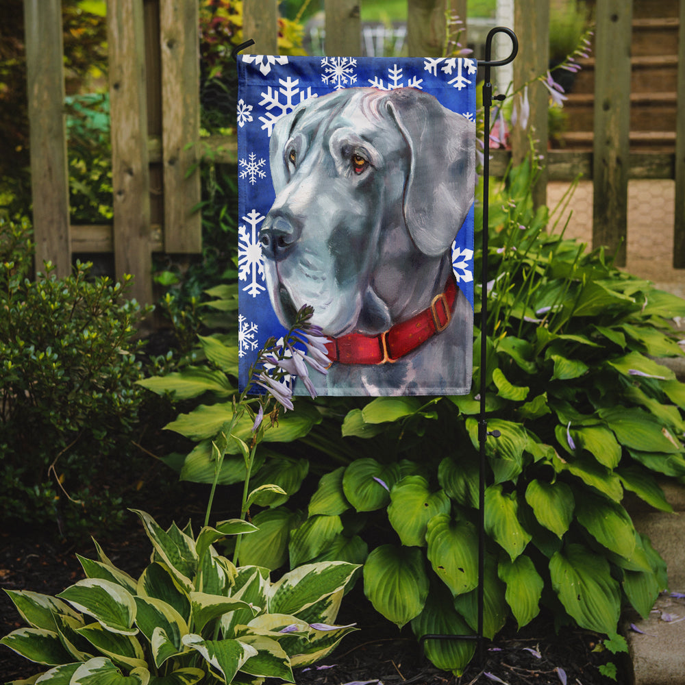 Great Dane Winter Snowflakes Holiday Flag Garden Size LH9584GF