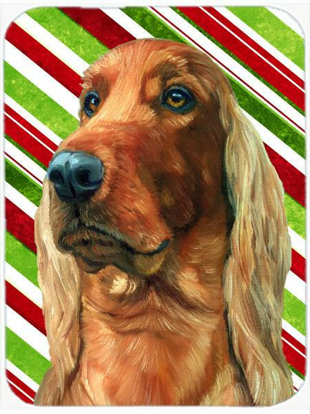 Irish Setter Candy Cane Holiday Christmas Glass Cutting Board Large LH9590LCB by Caroline's Treasures