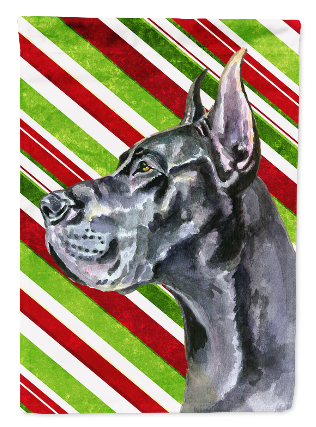 Black Great Dane Candy Cane Holiday Christmas Flag Garden Size LH9592GF