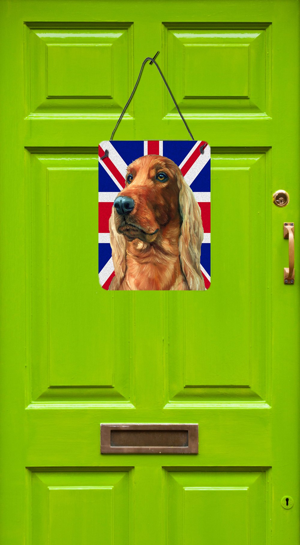 Irish Setter with English Union Jack British Flag Wall or Door Hanging Prints LH9597DS1216 by Caroline's Treasures