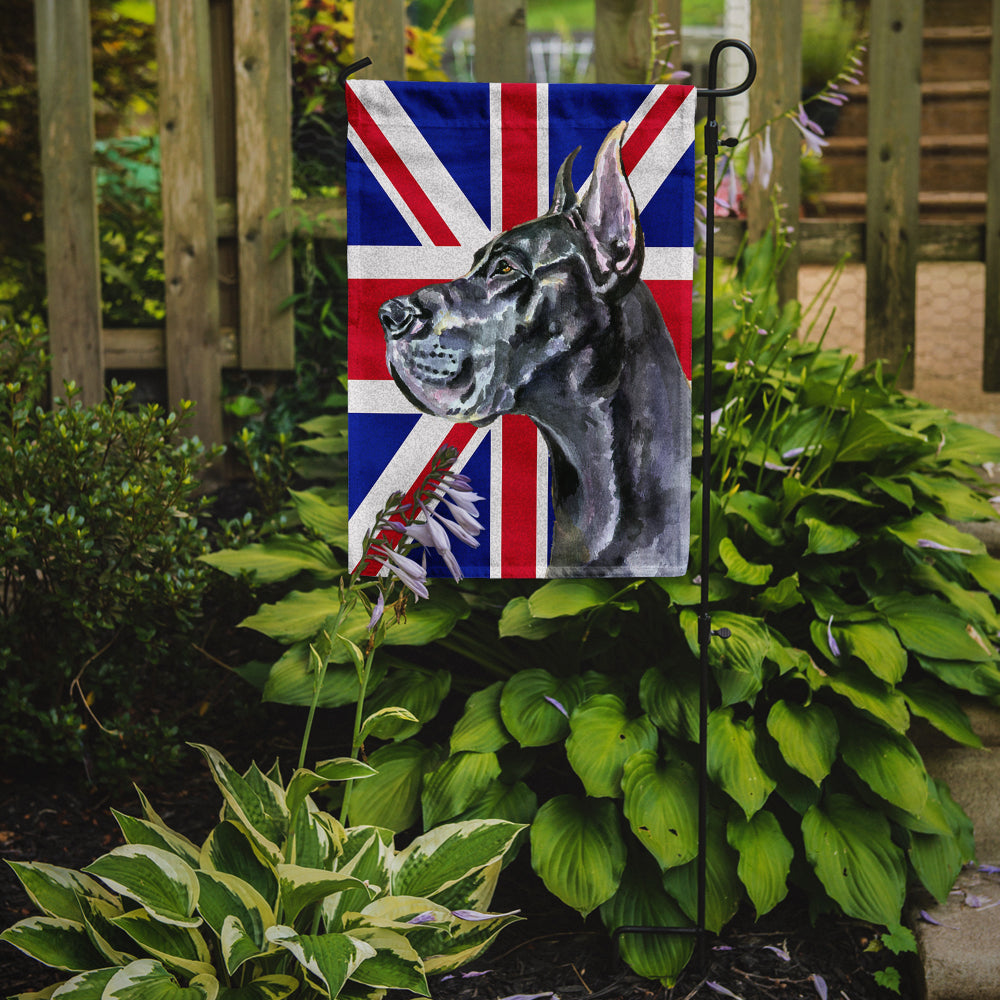 Black Great Dane with English Union Jack British Flag Flag Garden Size LH9599GF