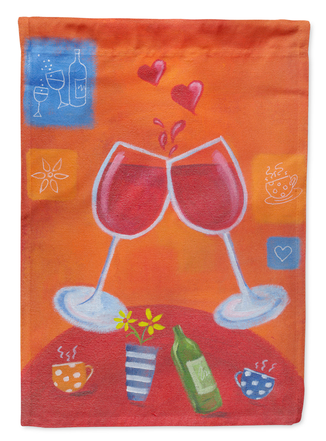 Wine Toast Cheers by Sarah Latham Flag Canvas House Size LSL0171CHF