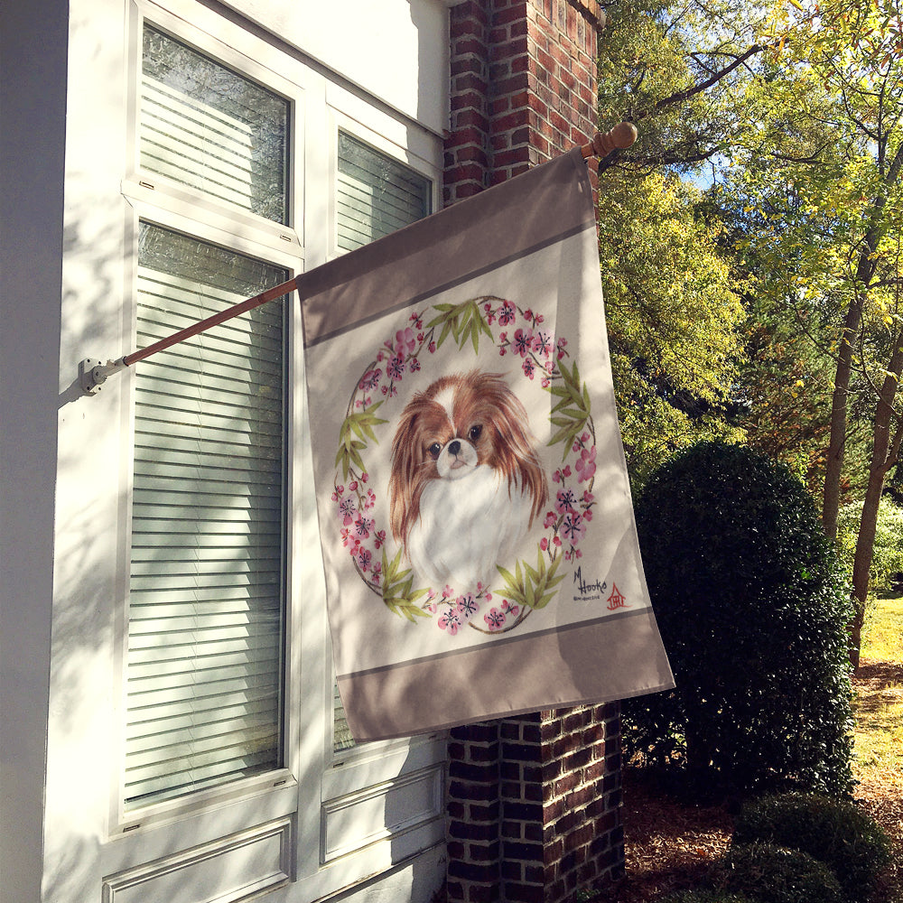 Japanese Chin Wreath of Flowers Flag Canvas House Size MH1009CHF