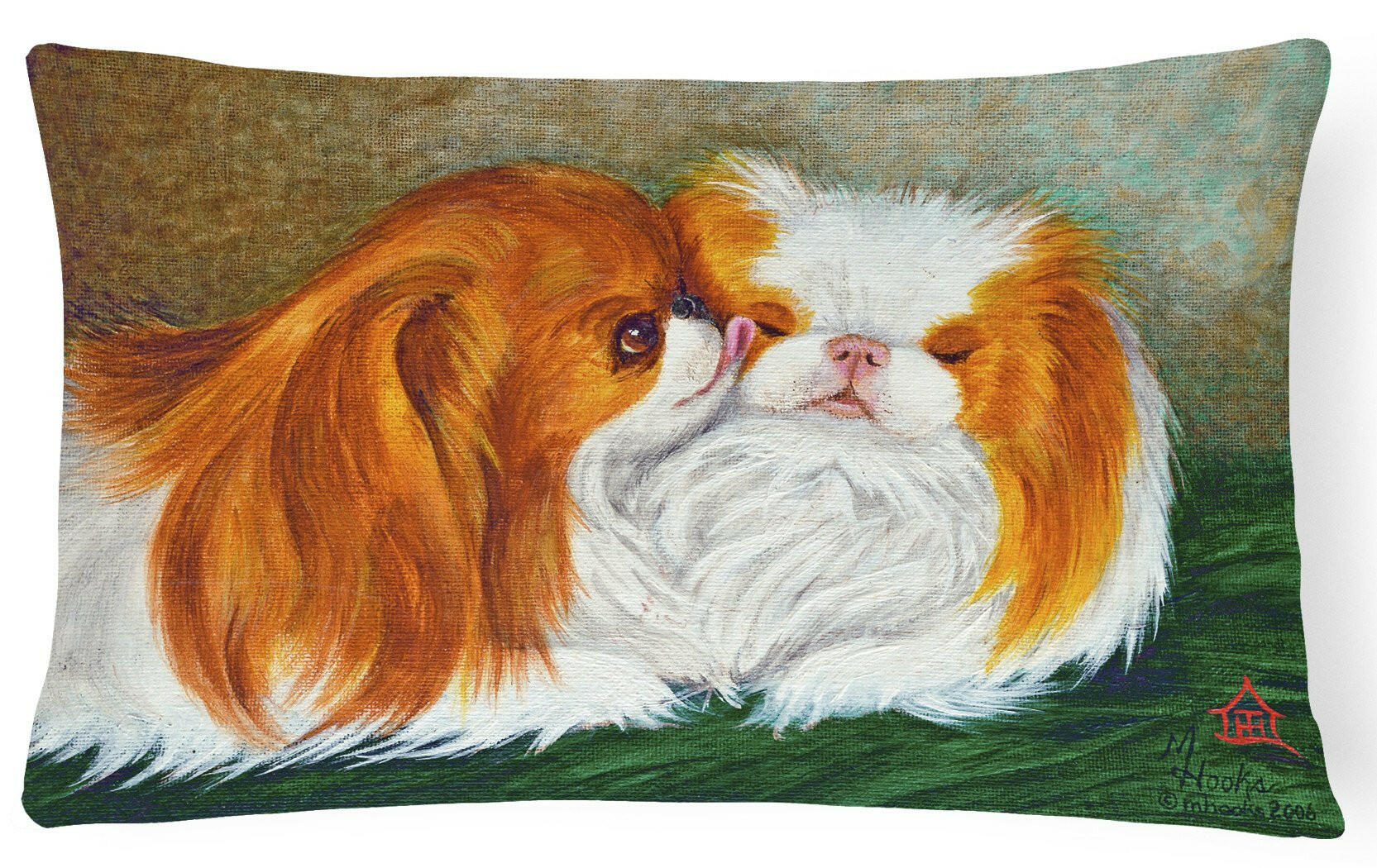 Japanese Chin Best Friends Fabric Decorative Pillow MH1045PW1216 by Caroline's Treasures