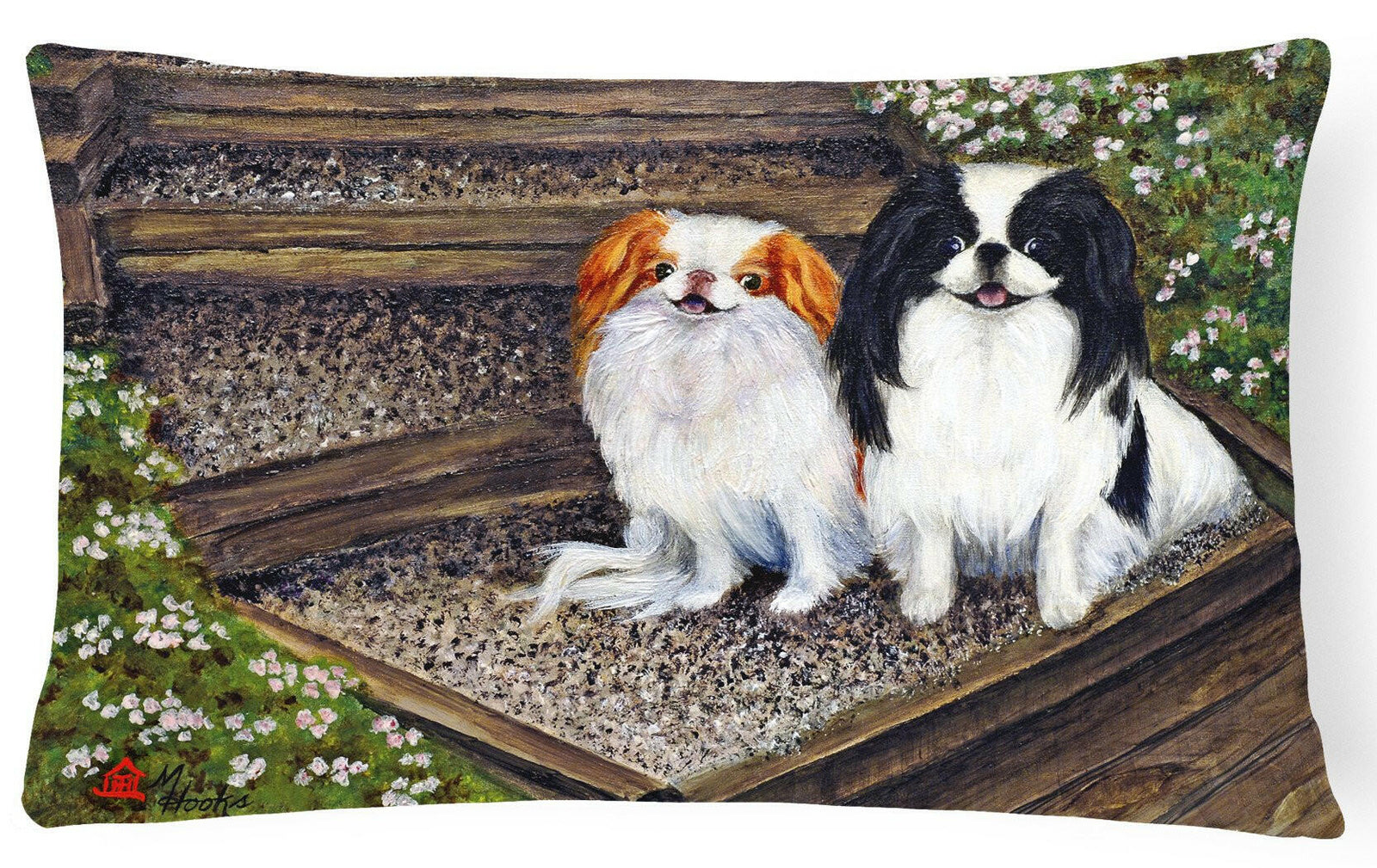 Japanese Chin Daddy's Girls Fabric Decorative Pillow MH1047PW1216 by Caroline's Treasures