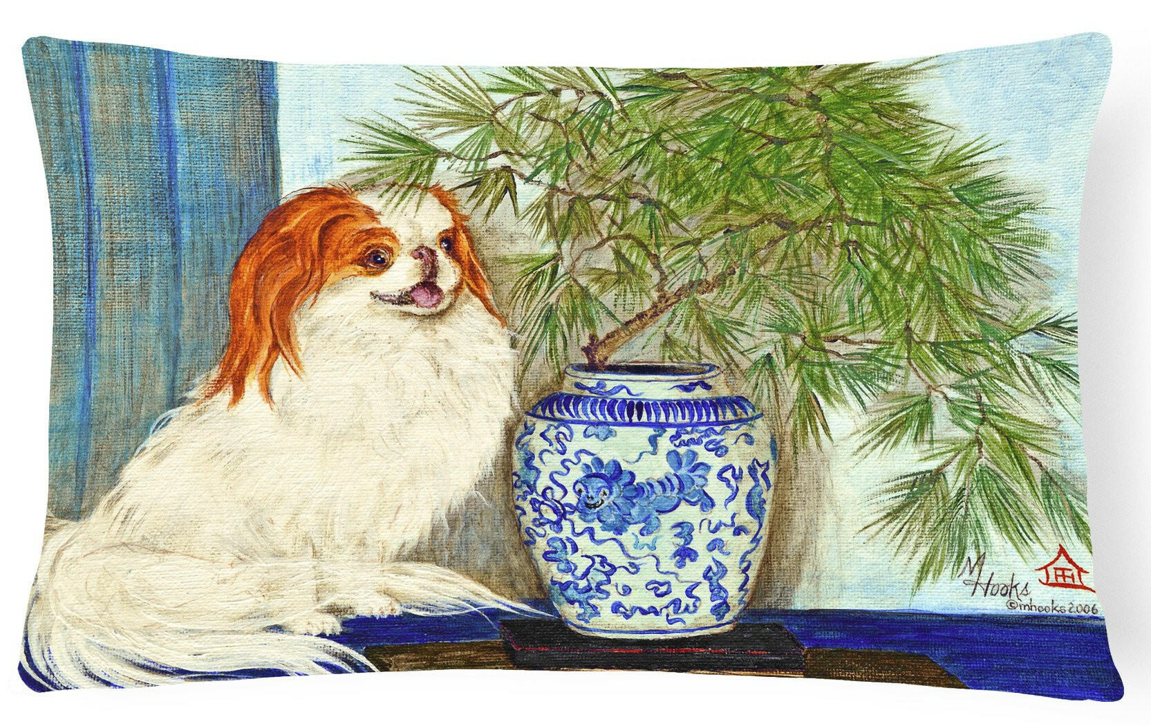 Japanese Chin Ming Vase Fabric Decorative Pillow MH1048PW1216 by Caroline's Treasures