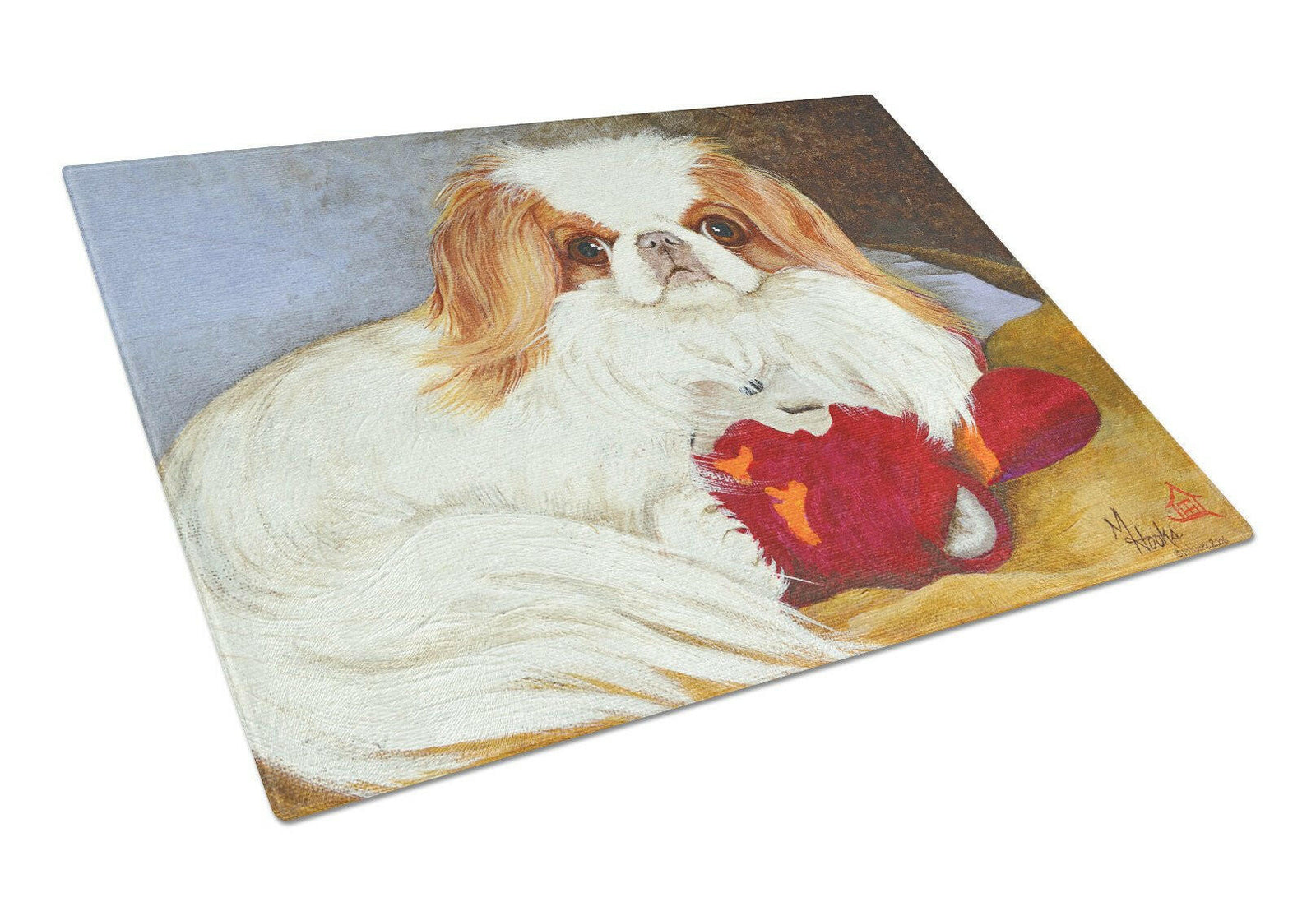 Japanese Chin Pink Gorilla Glass Cutting Board Large MH1049LCB by Caroline's Treasures