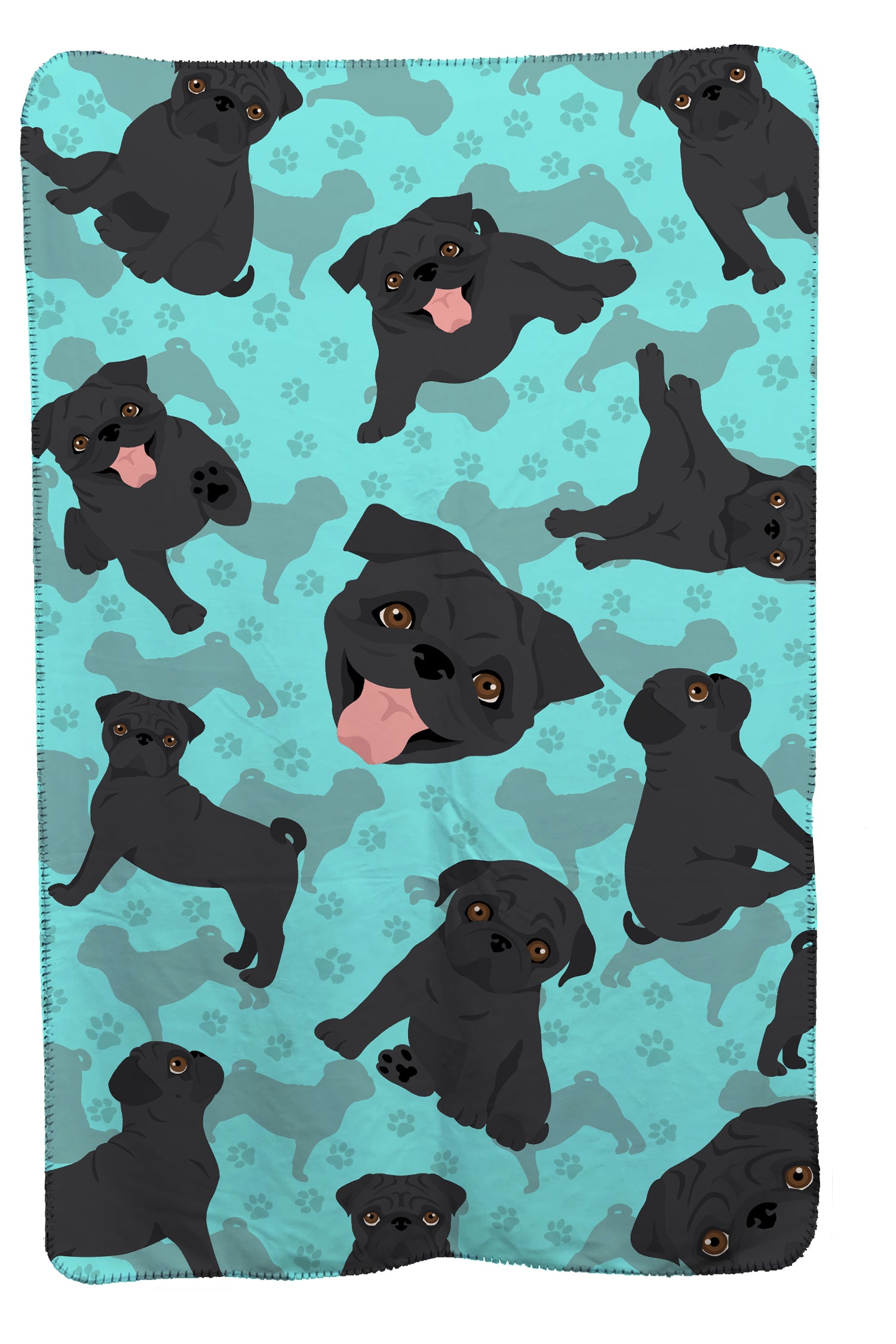 Buy this Black Pug Soft Travel Blanket with Bag