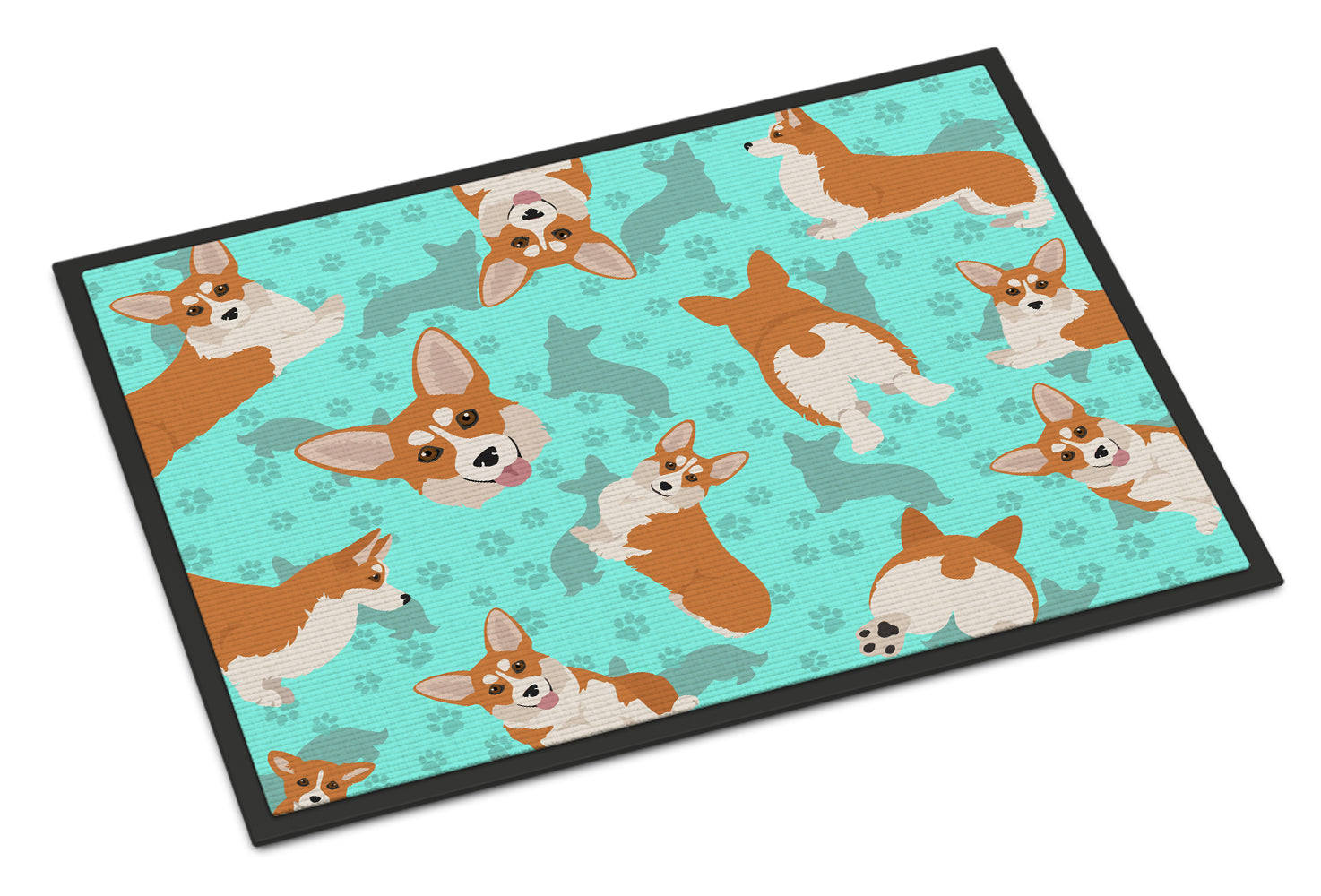 Buy this Red and White Pembroke Corgi Indoor or Outdoor Mat 24x36
