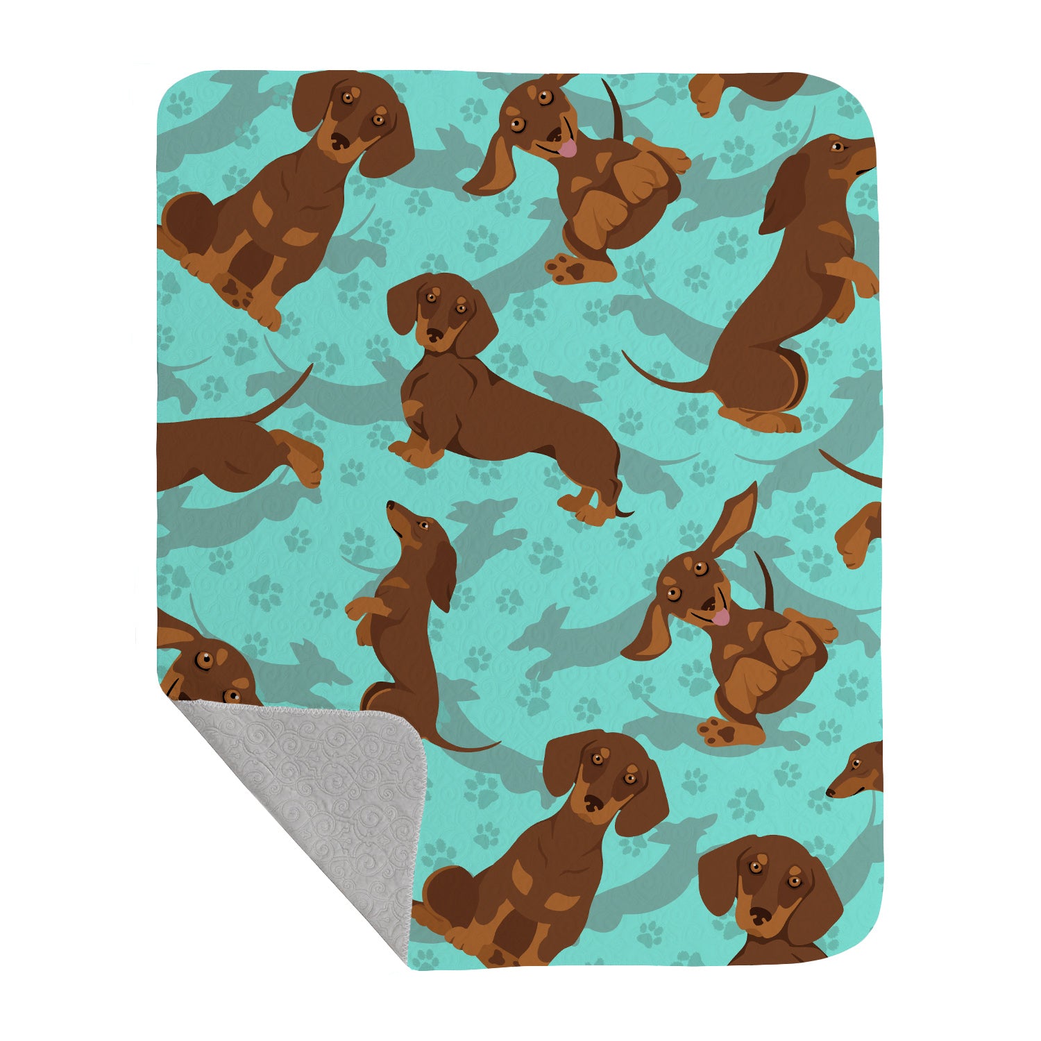 Buy this Chocolate and Tan Dachshund Quilted Blanket 50x60