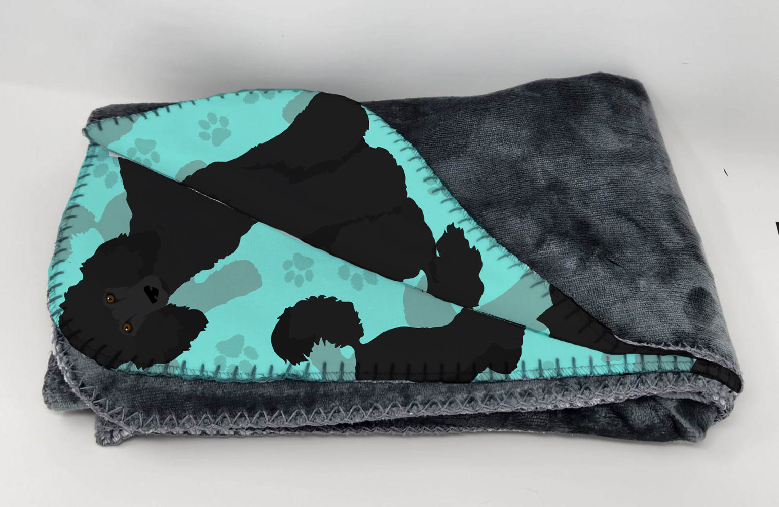 Buy this Black Standard Poodle Soft Travel Blanket with Bag
