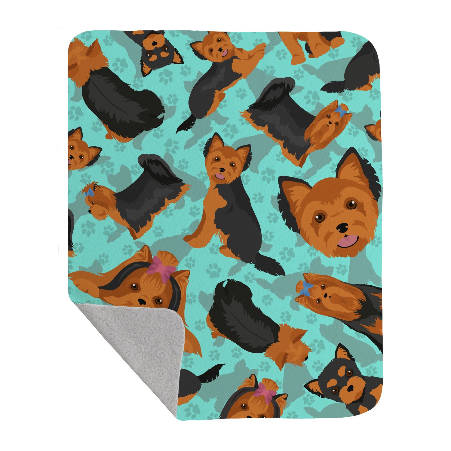 Buy this Black and Tan Yorkie Quilted Blanket 50x60