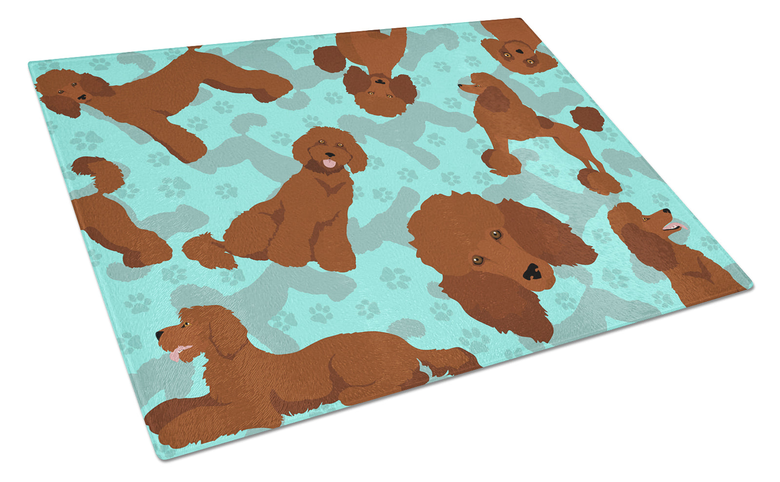 Buy this Chocolate Standard Poodle Glass Cutting Board Large