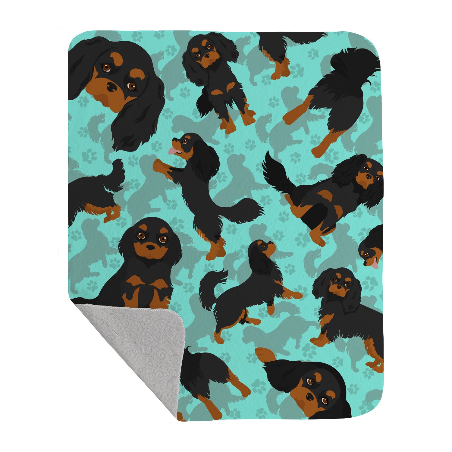 Buy this Black and Tan Cavalier King Charles Spaniel Quilted Blanket 50x60