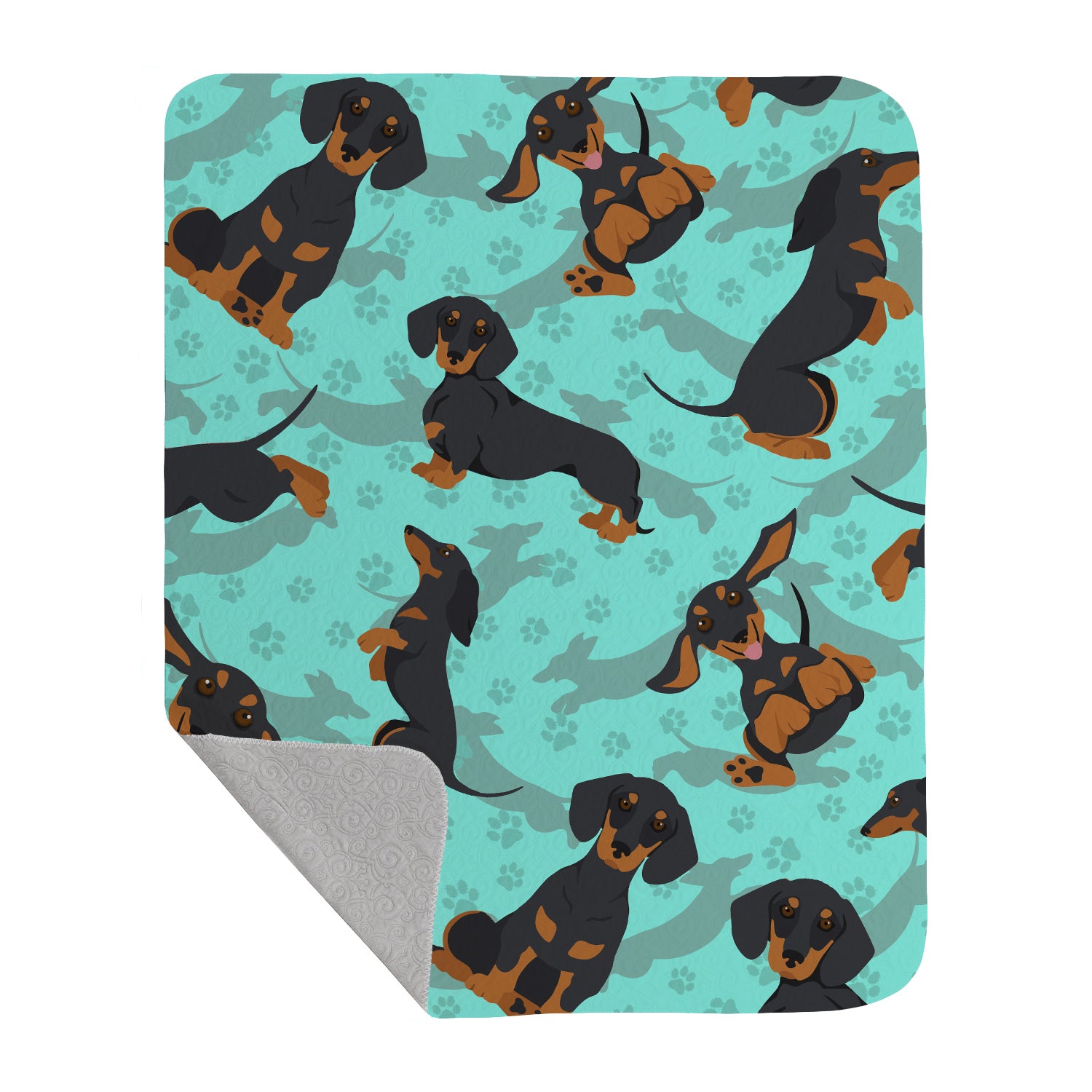 Buy this Black and Tan Dachshund Quilted Blanket 50x60