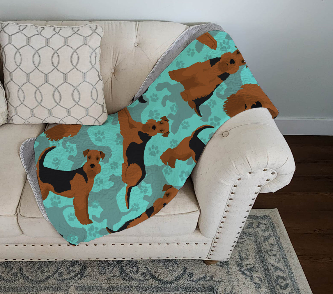 Airedale Terrier Quilted Blanket 50x60 - the-store.com