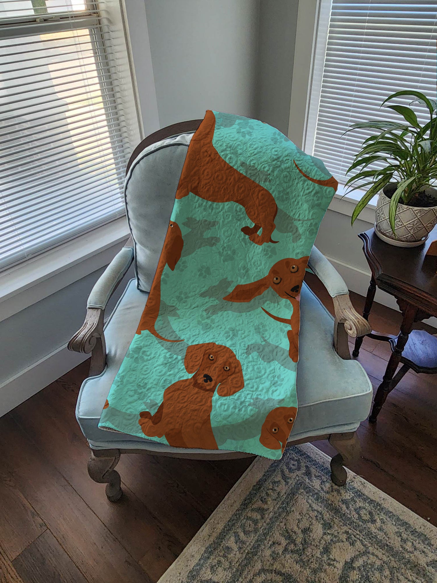 Red Dachshund Quilted Blanket 50x60 - the-store.com