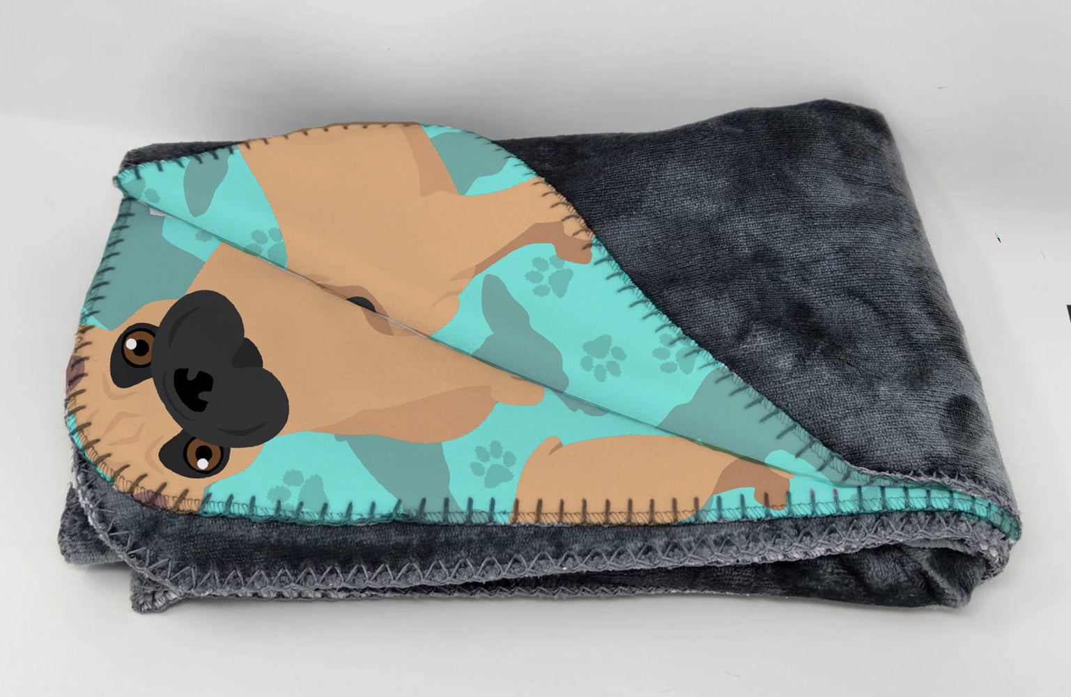Fawn French Bulldog Soft Travel Blanket with Bag - the-store.com