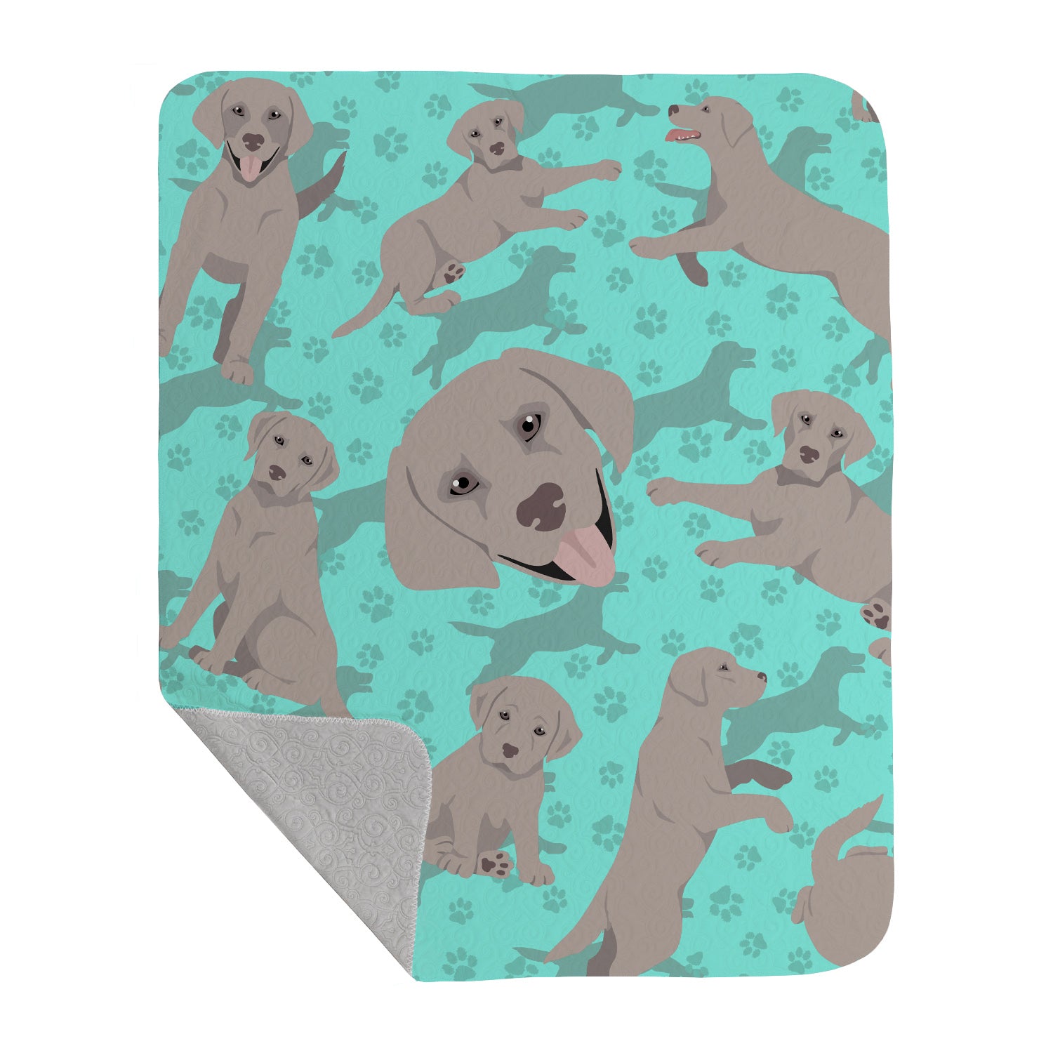 Buy this Grey Labrador Retriever Quilted Blanket 50x60