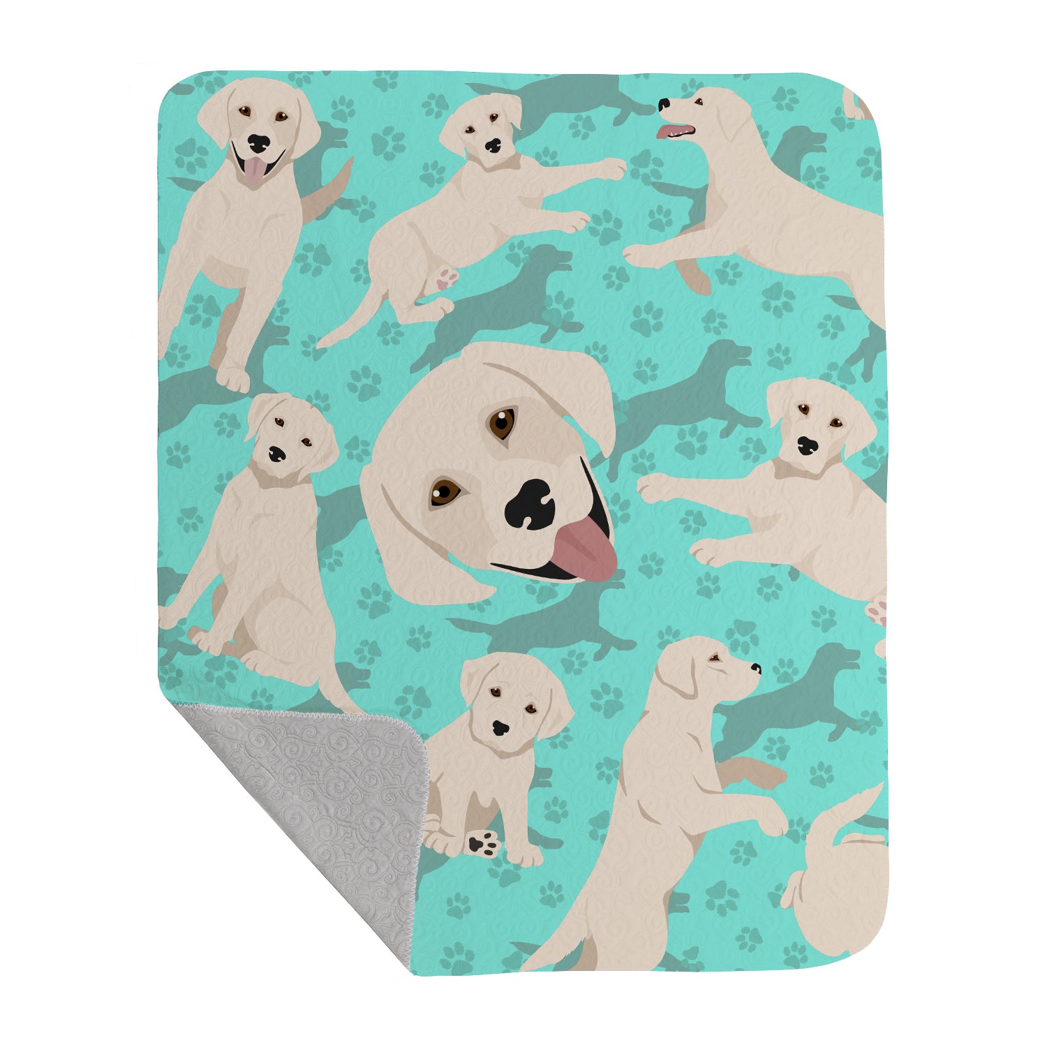 Buy this White Cream Labrador Retriever Quilted Blanket 50x60