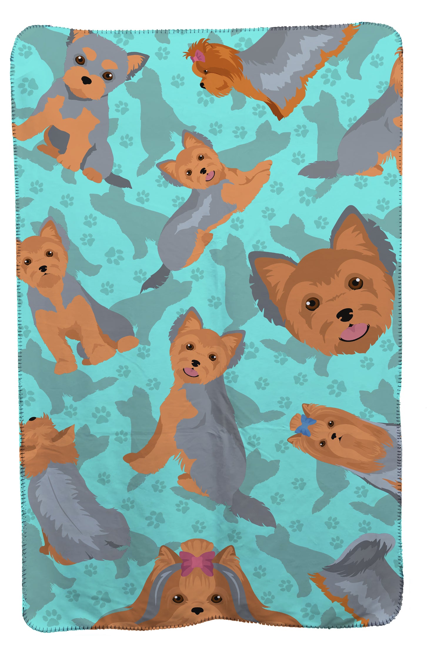 Buy this Blue and Tan Yorkie Soft Travel Blanket with Bag