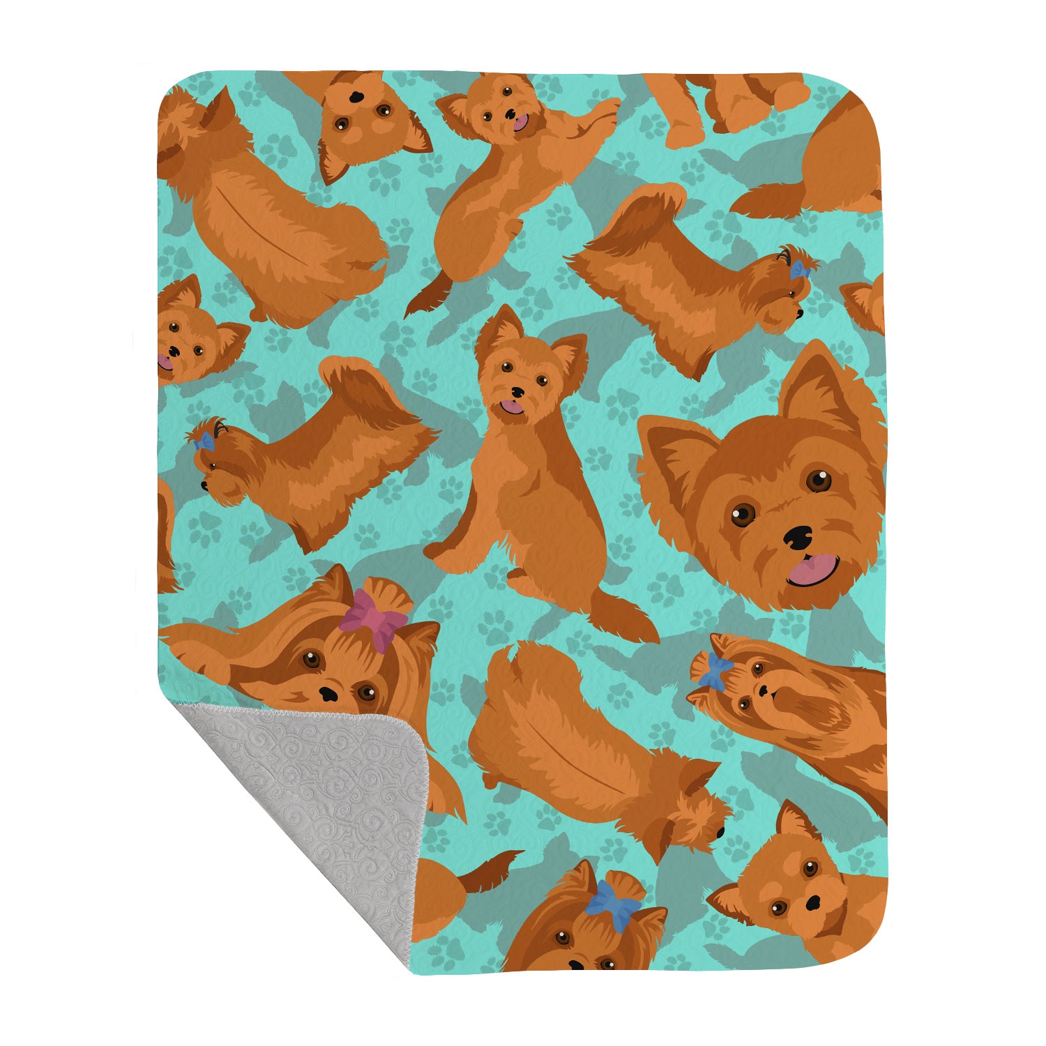 Buy this Red Yorkie Quilted Blanket 50x60