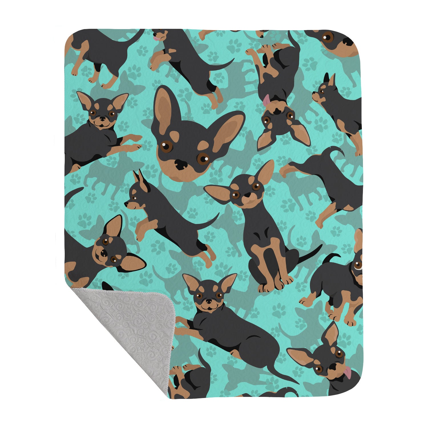 Buy this Black and Tan Chihuahua Quilted Blanket 50x60
