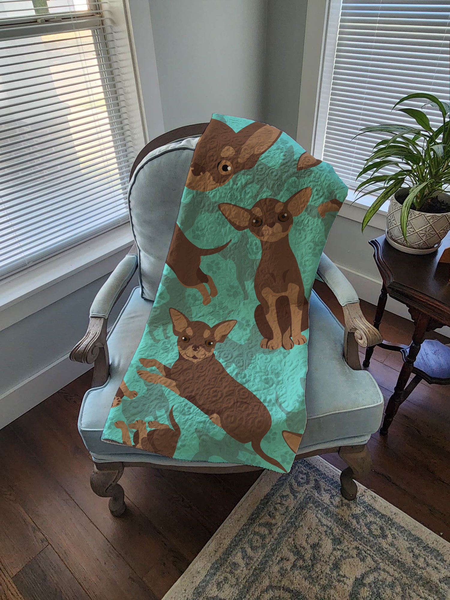 Chocolate Chihuahua Quilted Blanket 50x60 - the-store.com