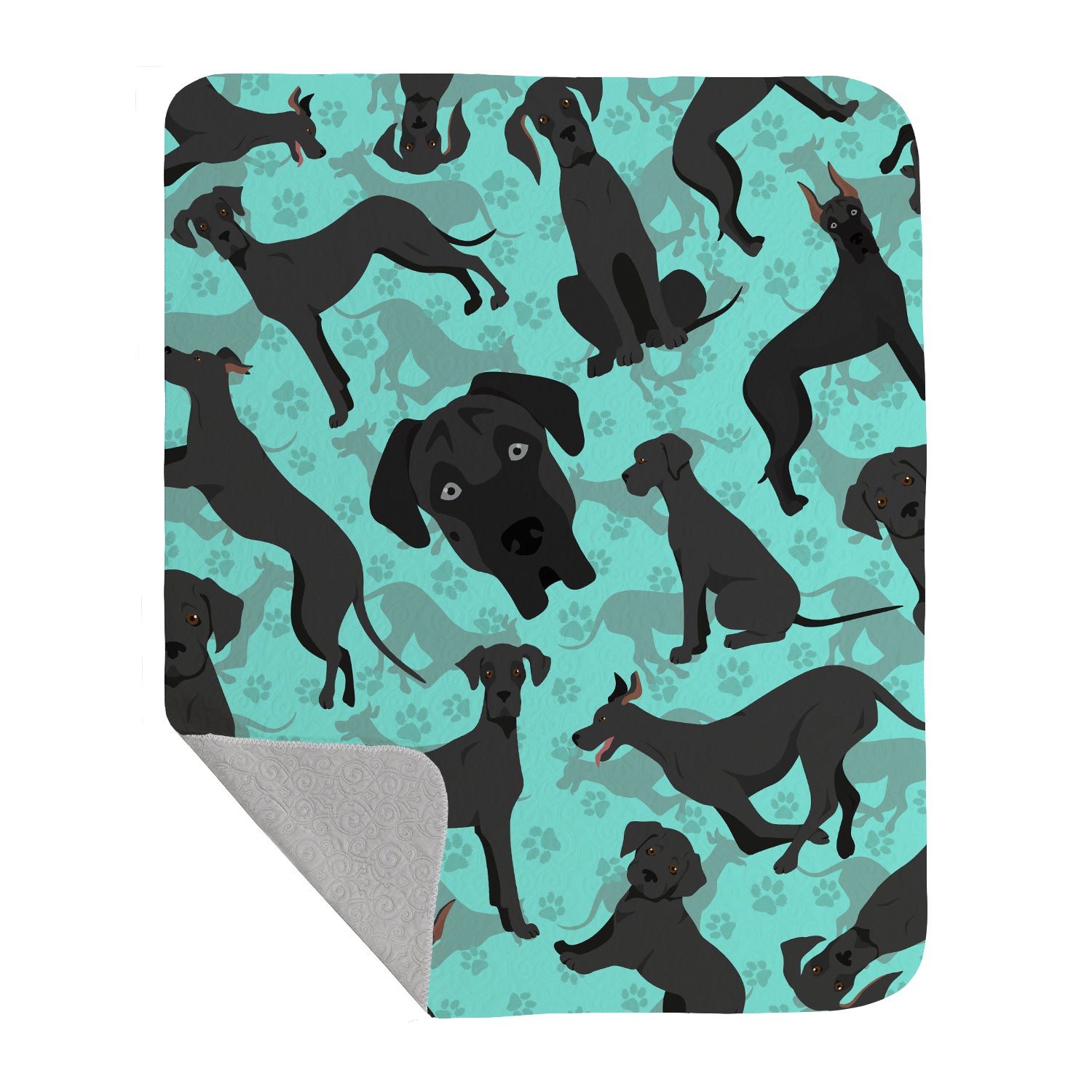 Buy this Black Great Dane Quilted Blanket 50x60