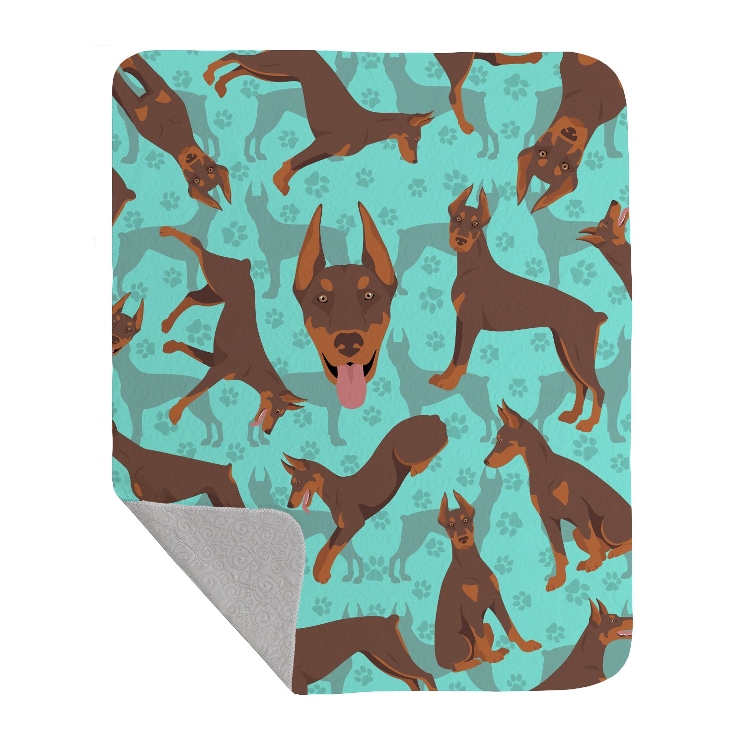 Buy this Red Doberman Pinscher Quilted Blanket 50x60