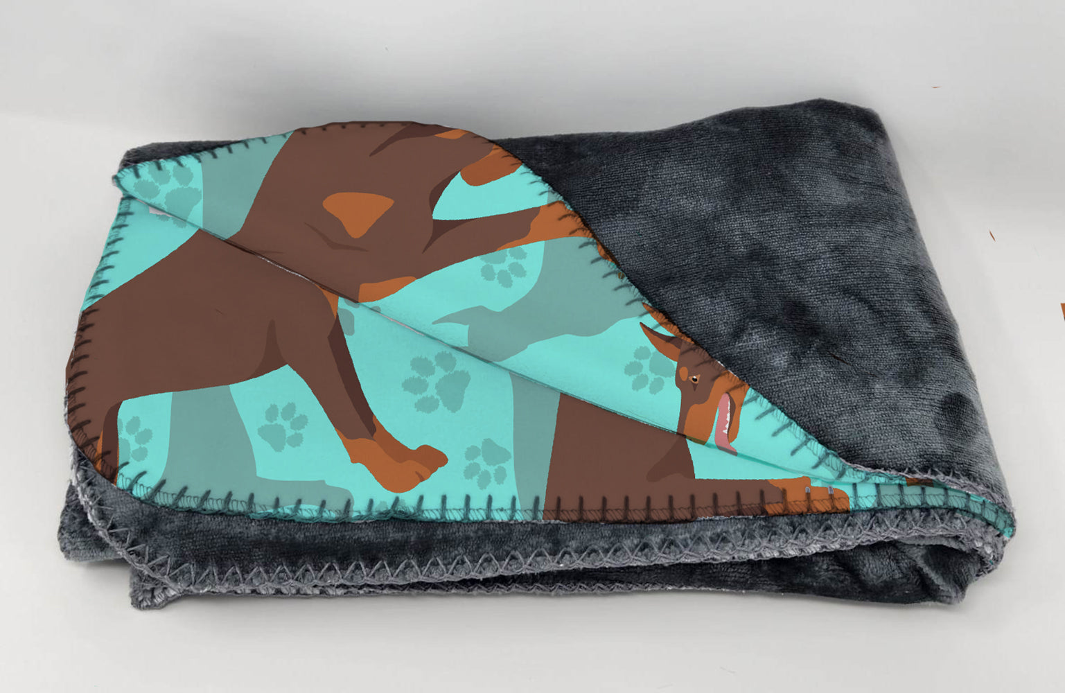 Red Doberman Pinscher Soft Travel Blanket with Bag - the-store.com