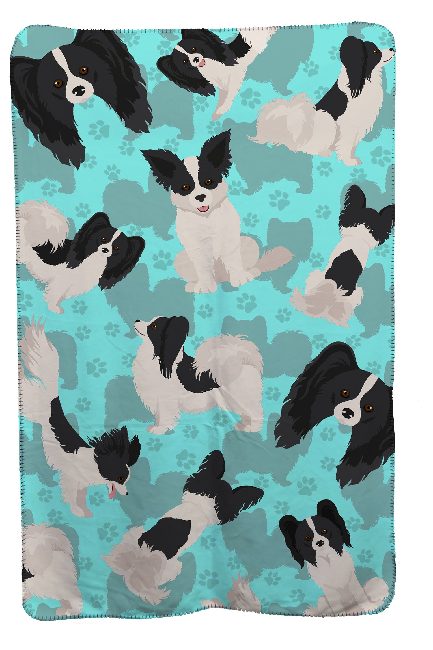 Buy this Black and Whtie Papillon Soft Travel Blanket with Bag