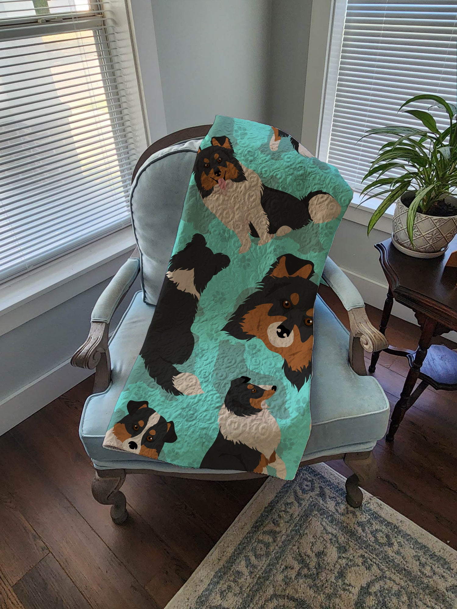 Tricolor Sheltie Quilted Blanket 50x60 - the-store.com