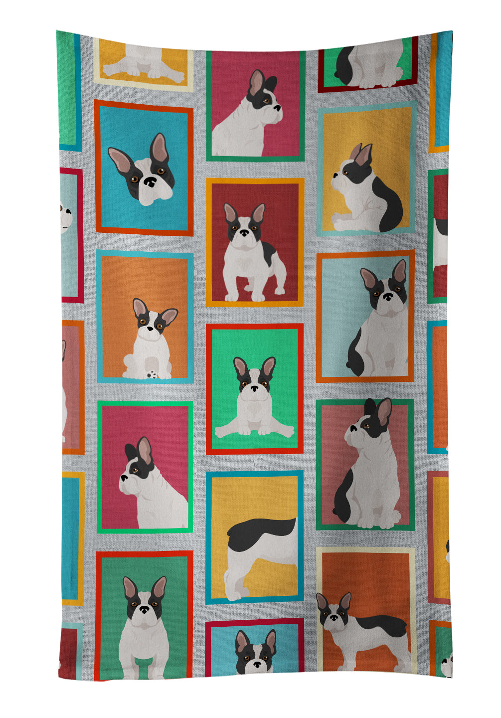 Buy this Lots of Black and White French Bulldog Kitchen Towel