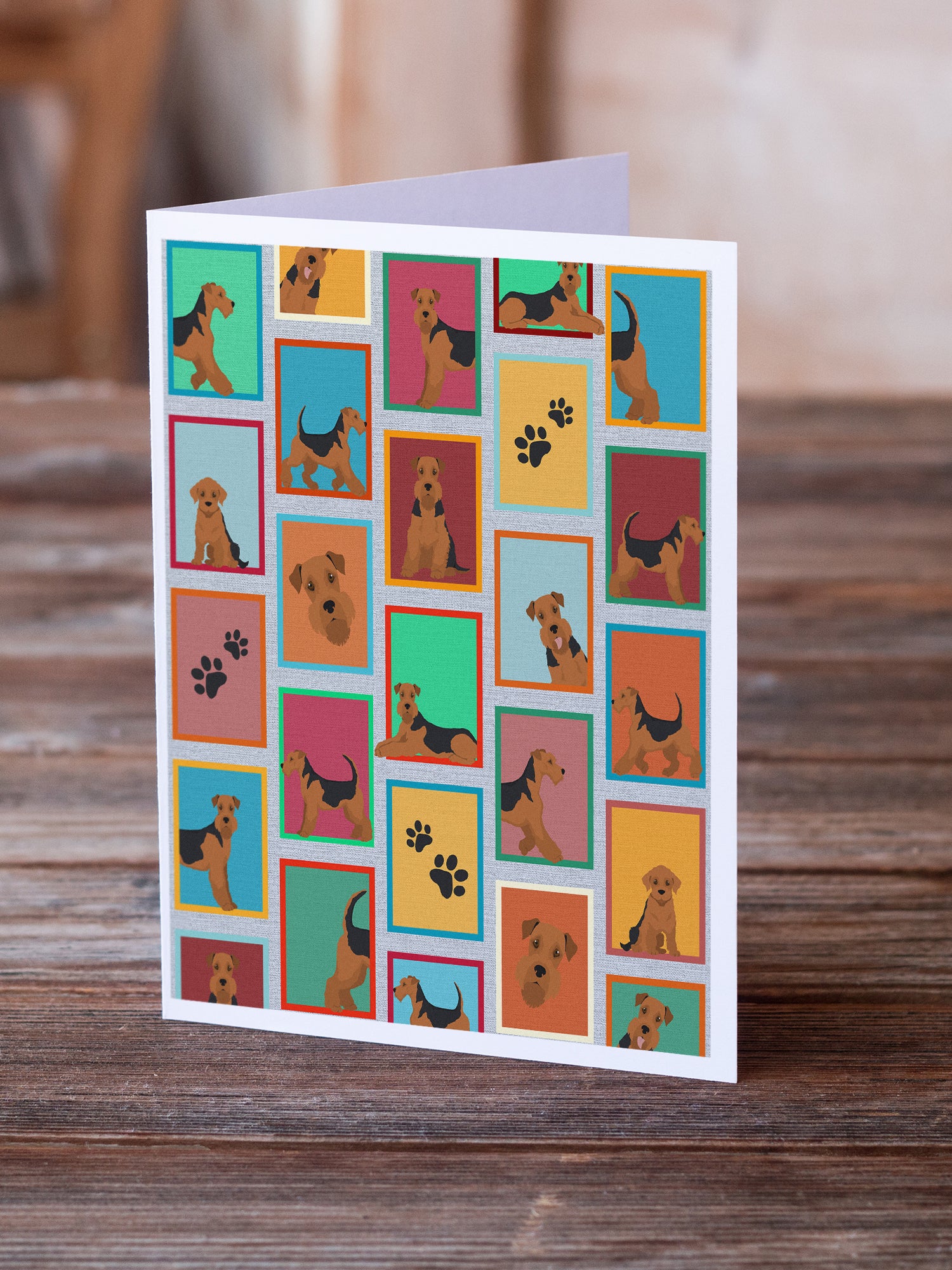 Buy this Lots of Airedale Terrier Greeting Cards and Envelopes Pack of 8