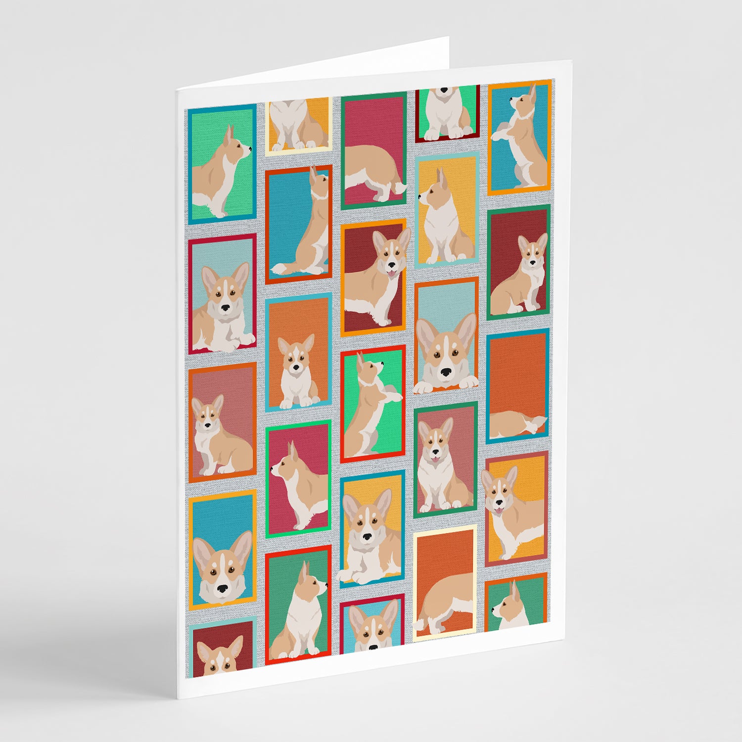 Buy this Lots of Fawn Cardigan Corgi Greeting Cards and Envelopes Pack of 8