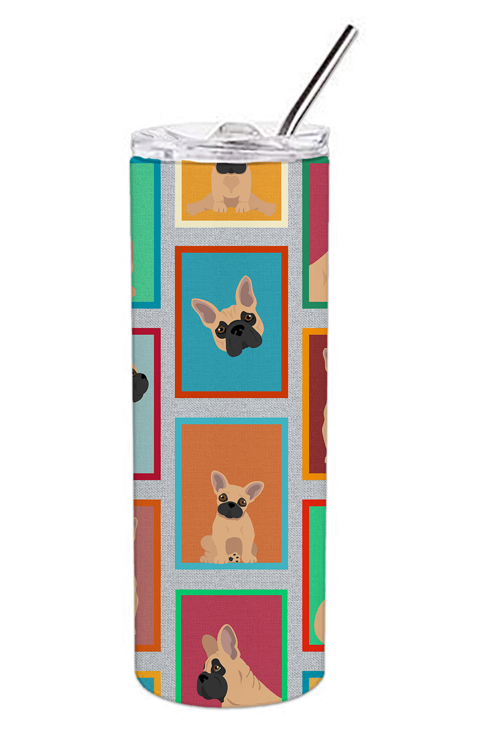 Buy this Lots of Fawn French Bulldog Stainless Steel 20 oz Skinny Tumbler