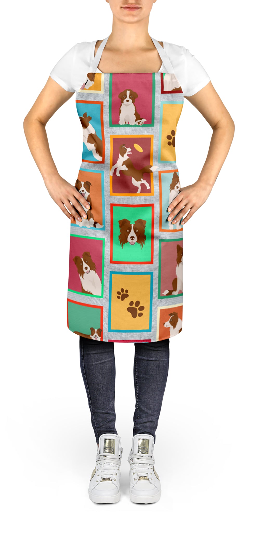 Lots of Red Border Collie Apron