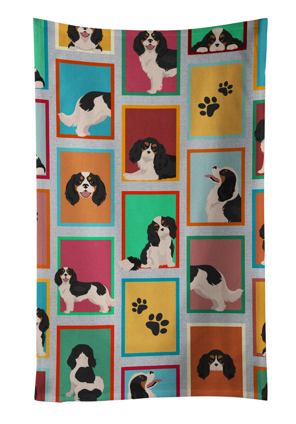 Buy this Lots of Tricolor Cavalier Spaniel Kitchen Towel