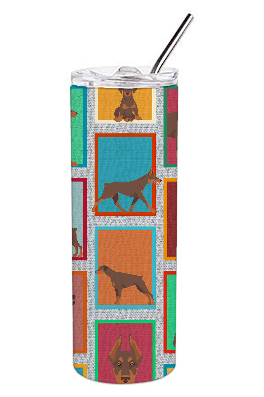 Buy this Lots of Red Doberman Pinscher Stainless Steel 20 oz Skinny Tumbler