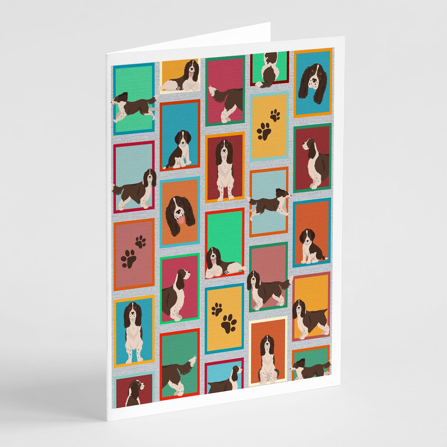 Buy this Lots of Liver English Springer Spaniel Greeting Cards and Envelopes Pack of 8