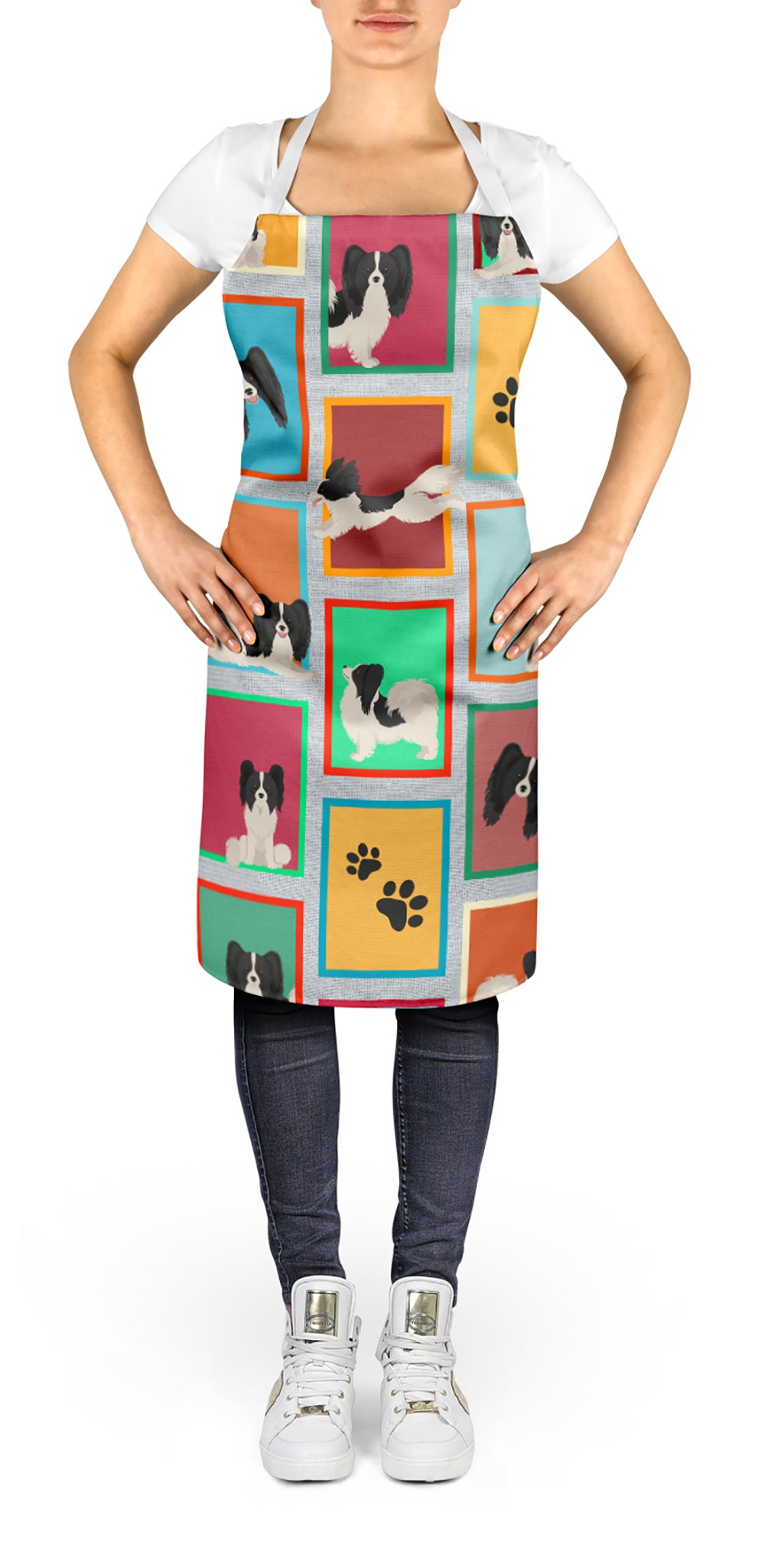 Lots of Black and Whtie Papillon Apron