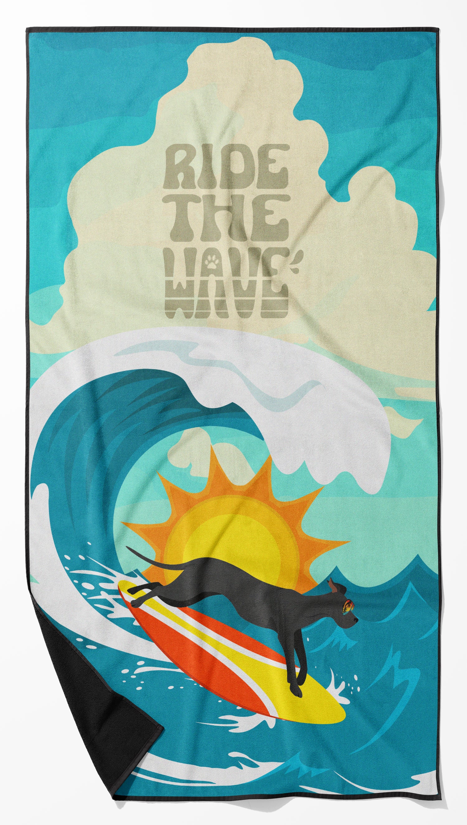 Buy this Surfer Dog Black Great Dane Premium Beach Towel