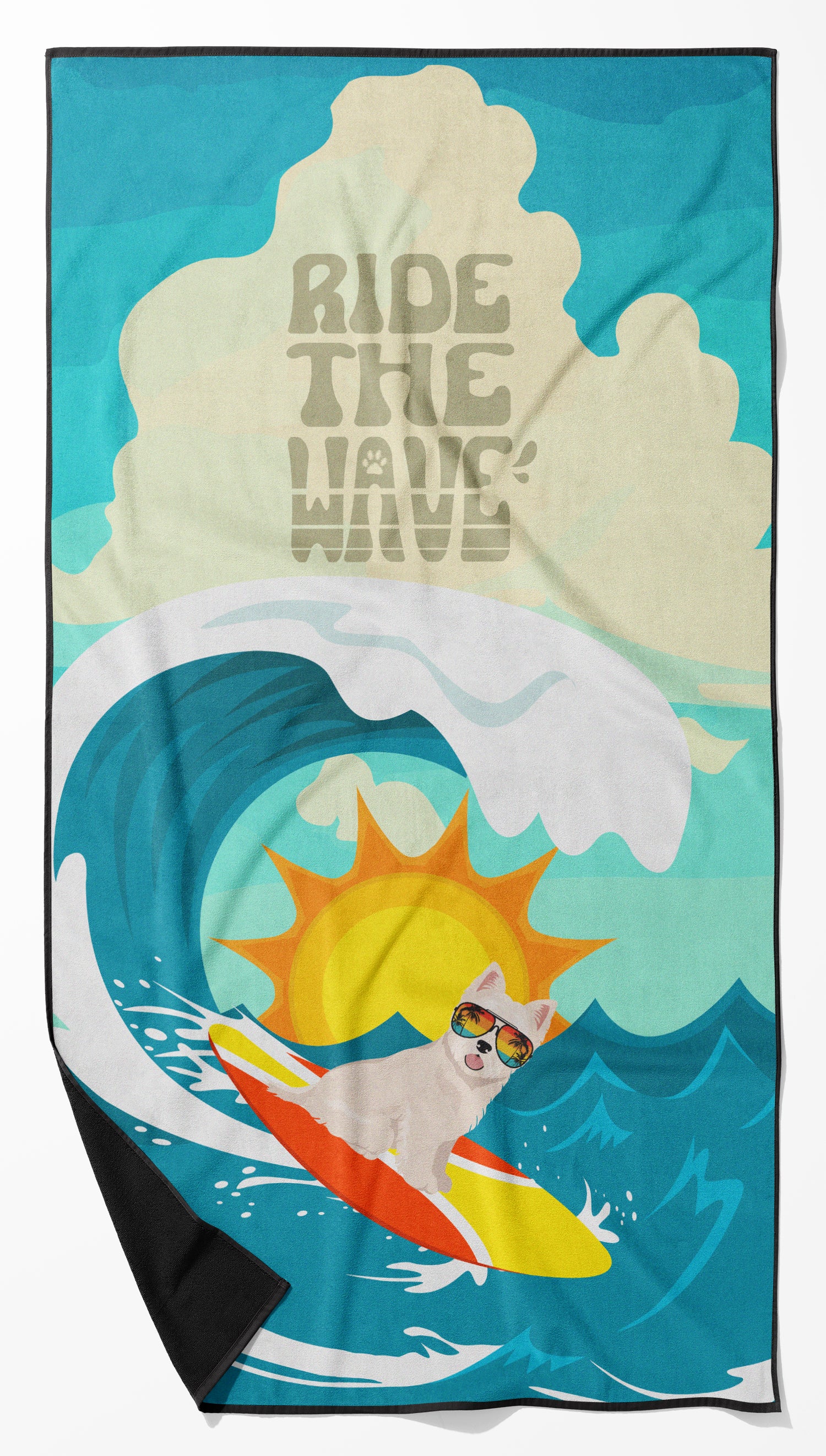 Buy this Surfer Dog Westie Premium Beach Towel