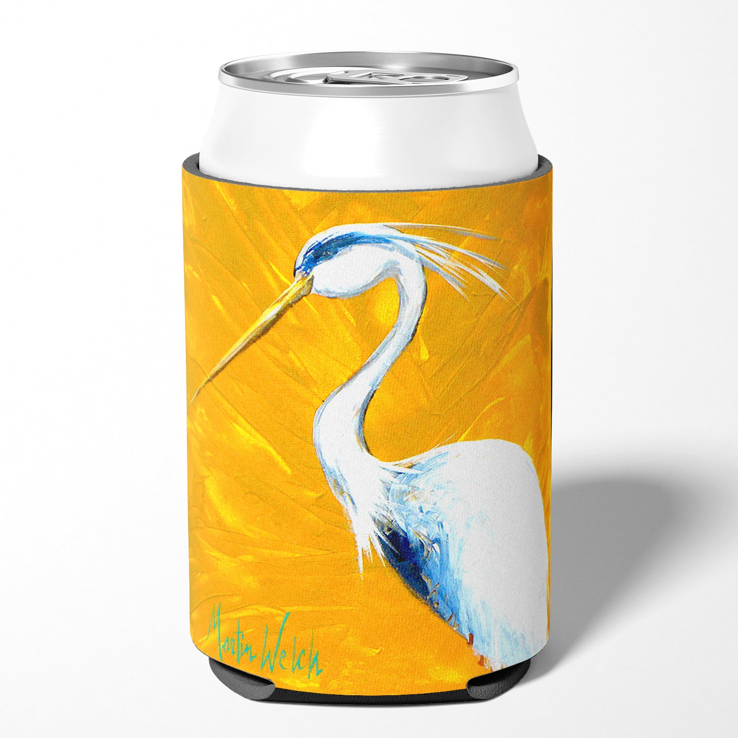 Bird - Blue Heron Col Mustard Can or Bottle Beverage Insulator Hugger.