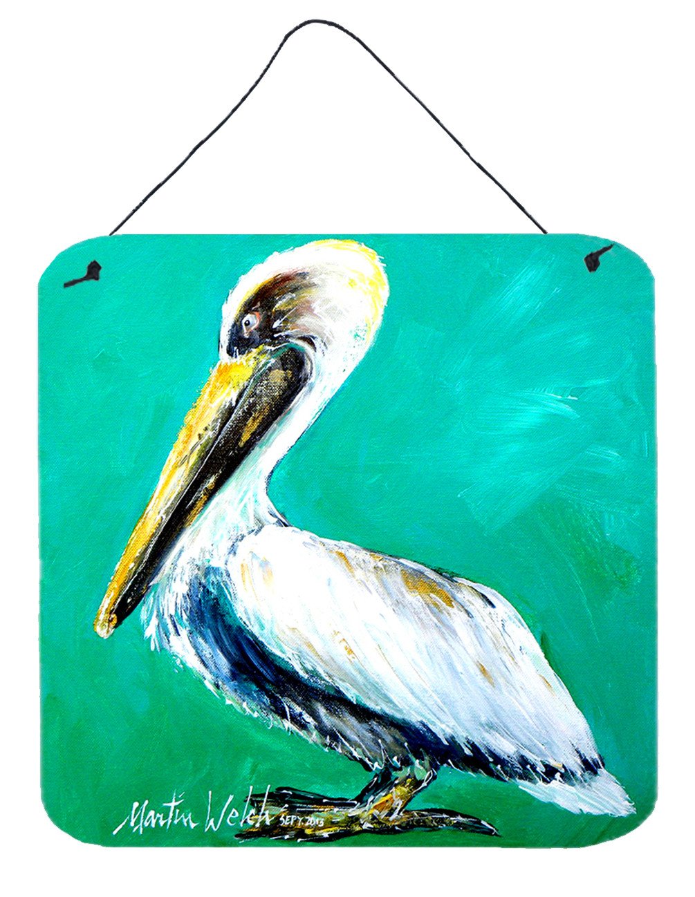Bird - Pelican Lightin Up Aluminium Metal Wall or Door Hanging Prints by Caroline's Treasures