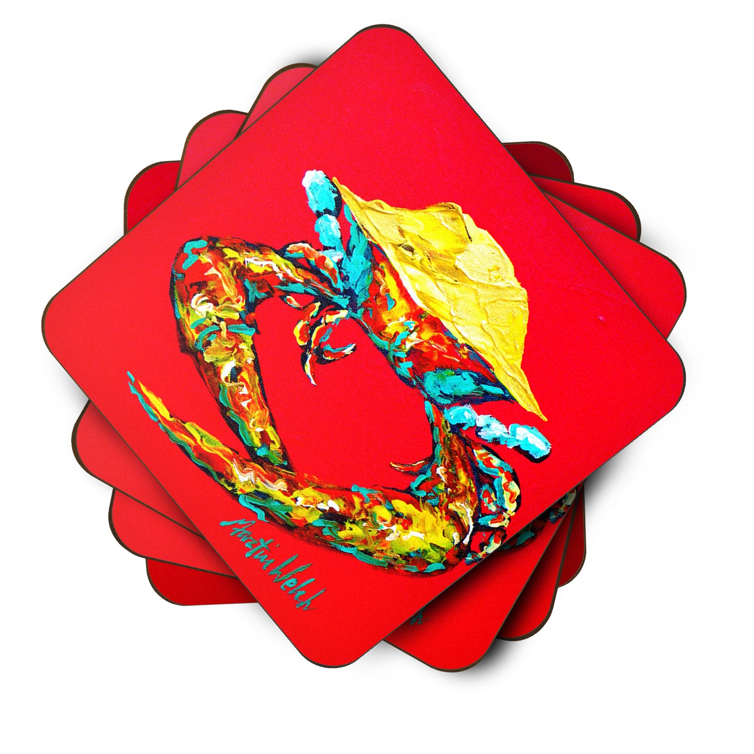 Set of 4 Crab Long Claw Foam Coasters - the-store.com